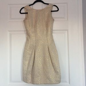 Cynthia Steffe ivory and gold dress