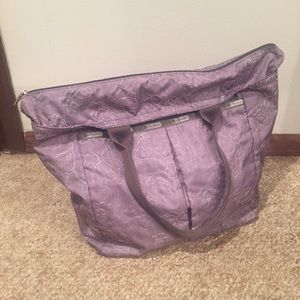 LeSportsac Purple Embroidered Tote
