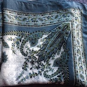 Handmade 100% screen printed silk scarf