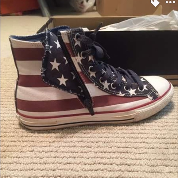 American Flag high top converse