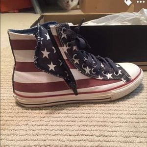 American Flag high top converse