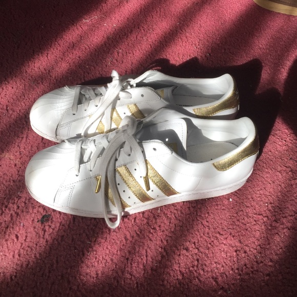 Custom Gold Adidas Superstars