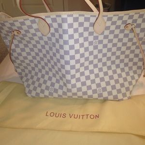Never full Damier Azur Canvas