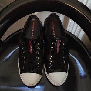 Prada patent leather flat still look good