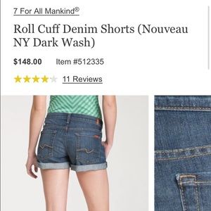 Seven for all mankind denim rolled shorts
