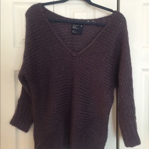 Cozy American Eagle purple dolman sweater NWOTsz S