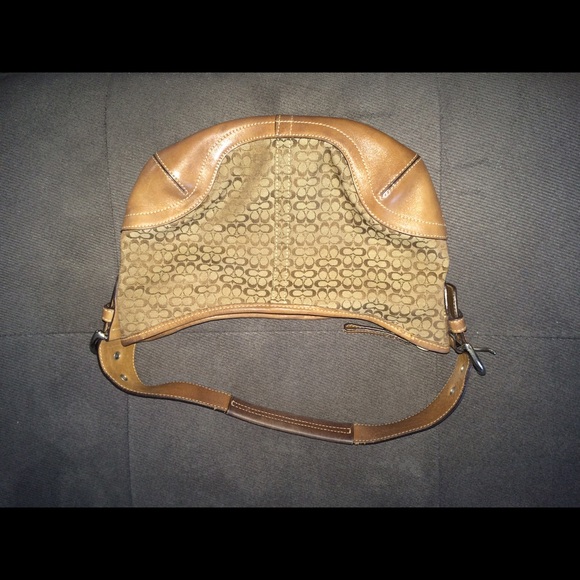 Coach Canvas and Natural Tan Leather Hobo Bag - Picture 1 of 2