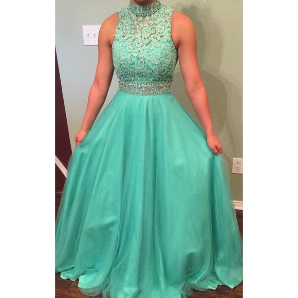 turquoise/Mint green prom dress