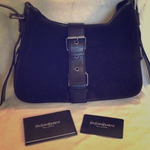 Yves Saint Laurent brown suede hobo bag