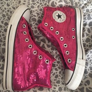 Converse Allstar Pink sequin (worn once to prom)