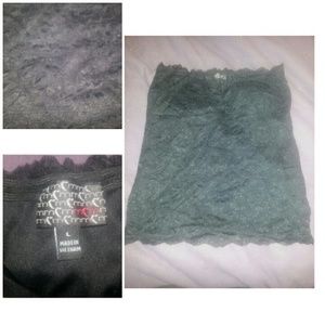 Large Dark Gray MM strapless with lace bottom