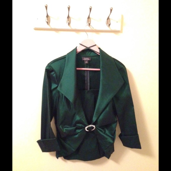 Dress Barn Emerald Taffeta Dress Top Size 10.
