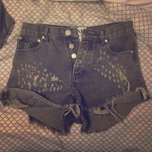 One Teaspoon "Hawk" Denim Shorts