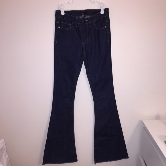 Forever 21 Frayed Low-Rise Flare Jeans - Picture 2 of 4