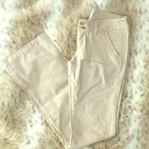 American Eagle; Khaki Boot Cut Pants; Size:0 Long