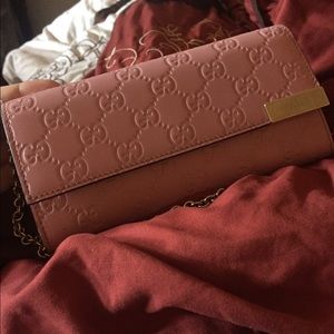 Baby pink chained AUTHENTIC GUCCI wallet!! SALE!!