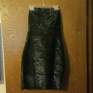 Black strapless dress