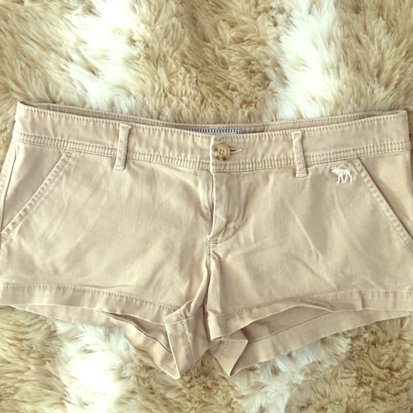 Abercrombie & Fitch; Khaki Mini Shorts