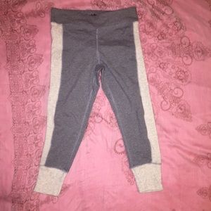 Gray/White Athletic Capris