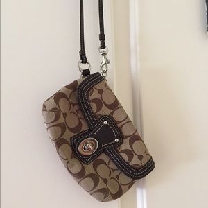 Brown coach wristlet
