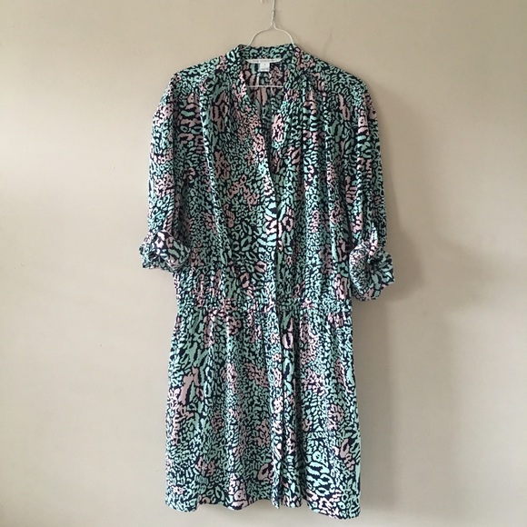Dvf leopard graphic print dress size 6