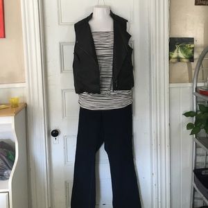 Faux leather Moto vest
