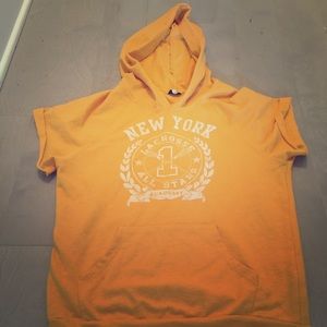 Short sleeve hooded sweatshirt