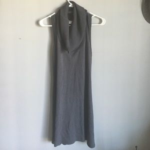 Gray Sleeveless Sweater Dress with Racer-back Sz S