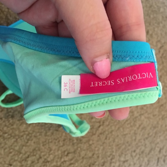 Blue and green VS bikini halter top - Picture 3 of 3