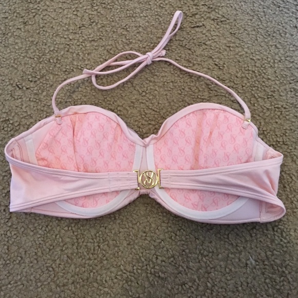 Pink bandeau with halter strap VS bikini top - Picture 2 of 3