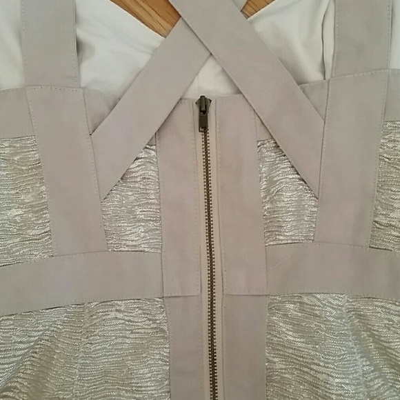 Finders Keepers white gold shimmer ivory dress Small - Picture 3 of 6