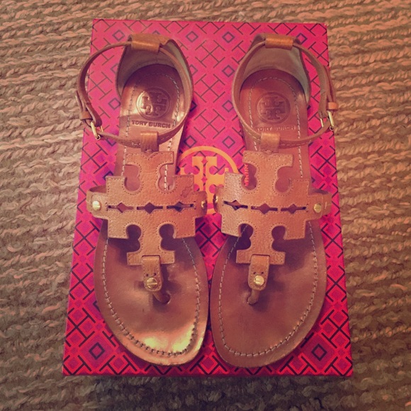 Tory Burch 'Phoebe' Tan Leather Thong Sandal