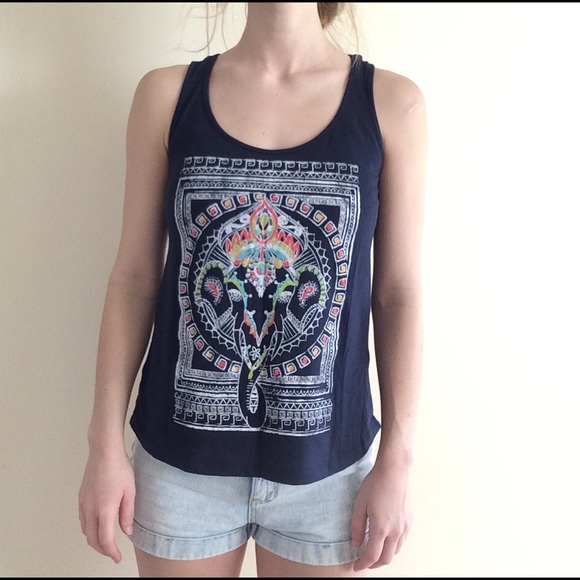 Elephant paint print tank