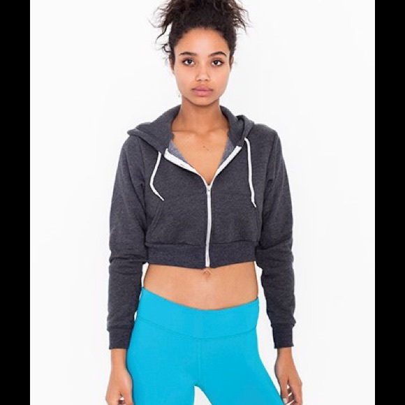 American Apparel Tops - American Apparel Crop Flex Fleece Hoodie
