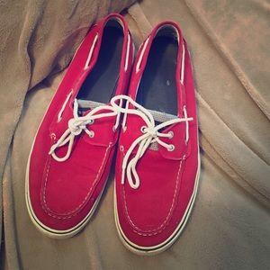 Men's Size 13 Red Sperry Top Sider Shoes