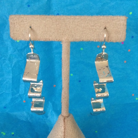 Sterling silver wave earrings