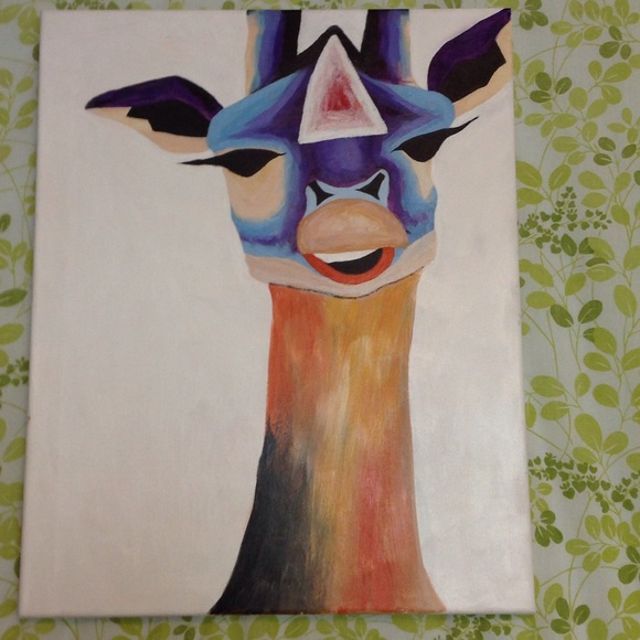 Abstract giraffe hand painted with acrylic by me