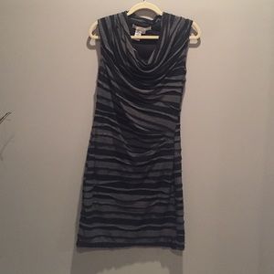 Black and gray scoop neck dress