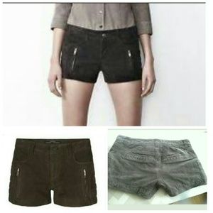 Allsaints Nash biker shorts grey taupe nubuck $338