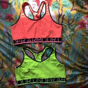 Under armour racerback highlighter sports bras