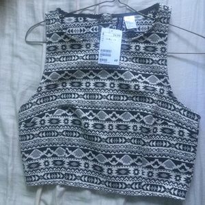 H&M tribal print crop top