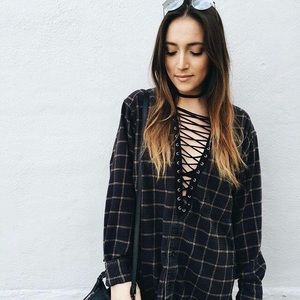 🔥LF VINTAGE LACE UP FLANNEL🔥