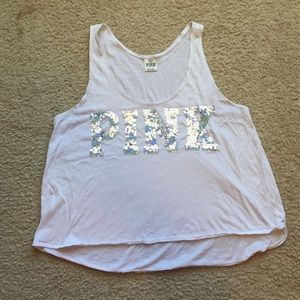 White PINK Tanktop