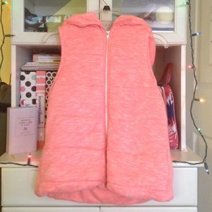 Plush Hot Pink Hooded Vest by Vanity.