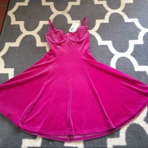 Velvet underwire magenta dress