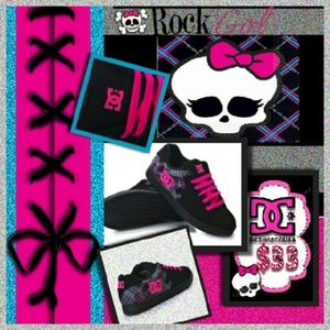 DC pink black adorable BNWOT never worn..shoes