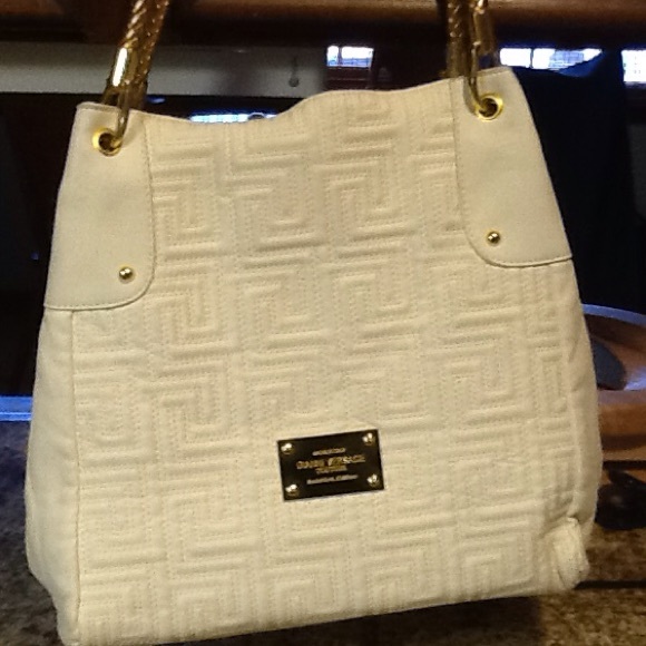 White handbag.