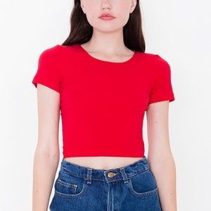 American Apparel Red Jersey Spandex Crop