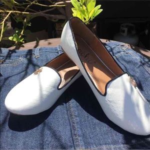 Adorable white with black trim, with gold accent.