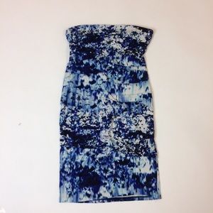 Nicole Miller blue tie-dye tube dress